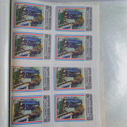 Lot de timbres en feuilles divers pays, thématiques, variétés en album.