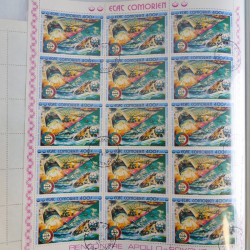 Lot de timbres en feuilles divers pays, thématiques, variétés en album.