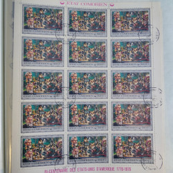 Lot de timbres en feuilles divers pays, thématiques, variétés en album.