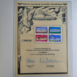 Collection timbres Histoire de l'aviation en album Lindner.