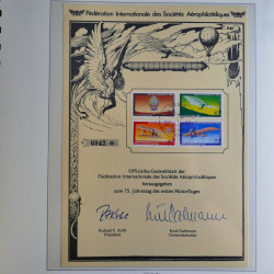 Collection timbres Histoire de l'aviation en album Lindner.