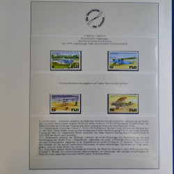 Collection timbres Histoire de l'aviation en album Lindner.