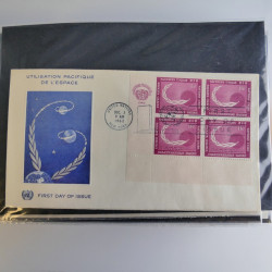 Collection enveloppes FDC timbres des Nations Unies en album.