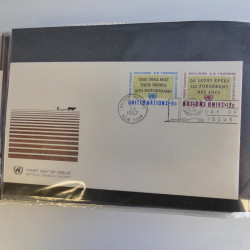 Collection enveloppes FDC timbres des Nations Unies en album.