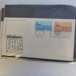 Collection enveloppes FDC timbres des Nations Unies en album.