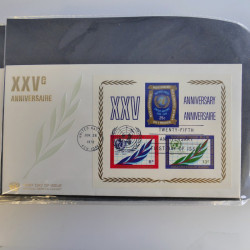 Collection enveloppes FDC timbres des Nations Unies en album.