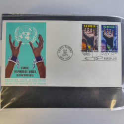 Collection enveloppes FDC timbres des Nations Unies en album.