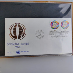 Collection enveloppes FDC timbres des Nations Unies en album.