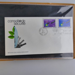 Collection enveloppes FDC timbres des Nations Unies en album.