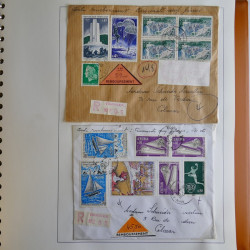 Lot de 44 lettres recommandées France moderne en album.