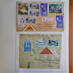 Lot de 44 lettres recommandées France moderne en album.