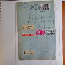 Lot de 44 lettres recommandées France moderne en album.