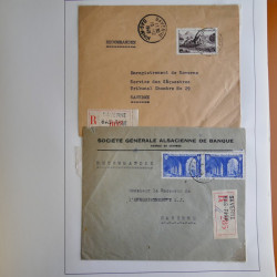 Lot de 44 lettres recommandées France moderne en album.