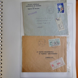 Lot de 44 lettres recommandées France moderne en album.