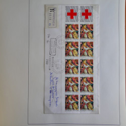 Lot de 44 lettres recommandées France moderne en album.