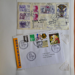Lot de 44 lettres recommandées France moderne en album.