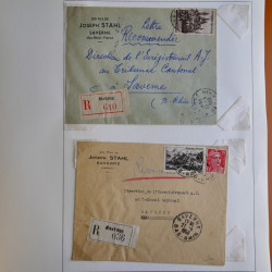 Lot de 44 lettres recommandées France moderne en album.