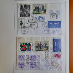 Lot de 44 lettres recommandées France moderne en album.