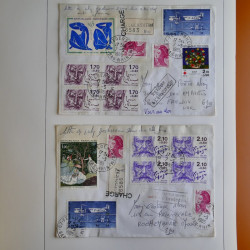 Lot de 44 lettres recommandées France moderne en album.