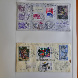 Lot de 44 lettres recommandées France moderne en album.