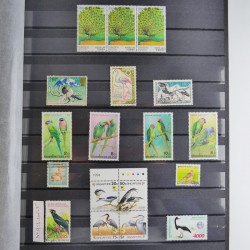 Collection timbres thématiques Oiseaux neufs et oblitérés en album.