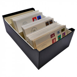 Lot de 150 enveloppes FDC timbres Suisse 1952-1984 en une boite.