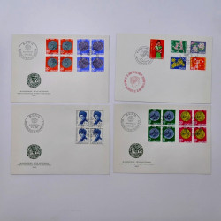 Lot de 150 enveloppes FDC timbres Suisse 1952-1984 en une boite.
