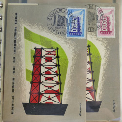 Lot de 42 commémoratifs timbres Europa 1956-1962 en un album.