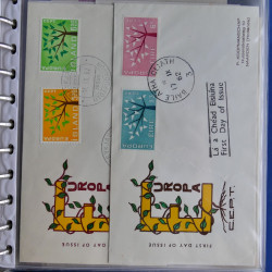 Lot de 42 commémoratifs timbres Europa 1956-1962 en un album.