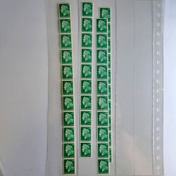 Lot de timbres de France bandes de roulettes sur feuilles d'album.