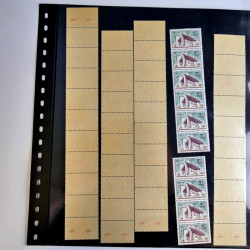 Lot de timbres de France bandes de roulettes sur feuilles d'album.