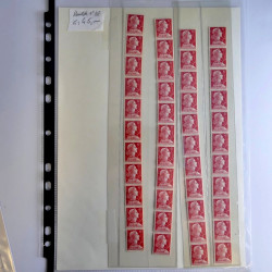 Lot de timbres de France bandes de roulettes sur feuilles d'album.