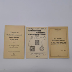 Lot de 10 ouvrages philatéliques sur Alsace Lorraine.