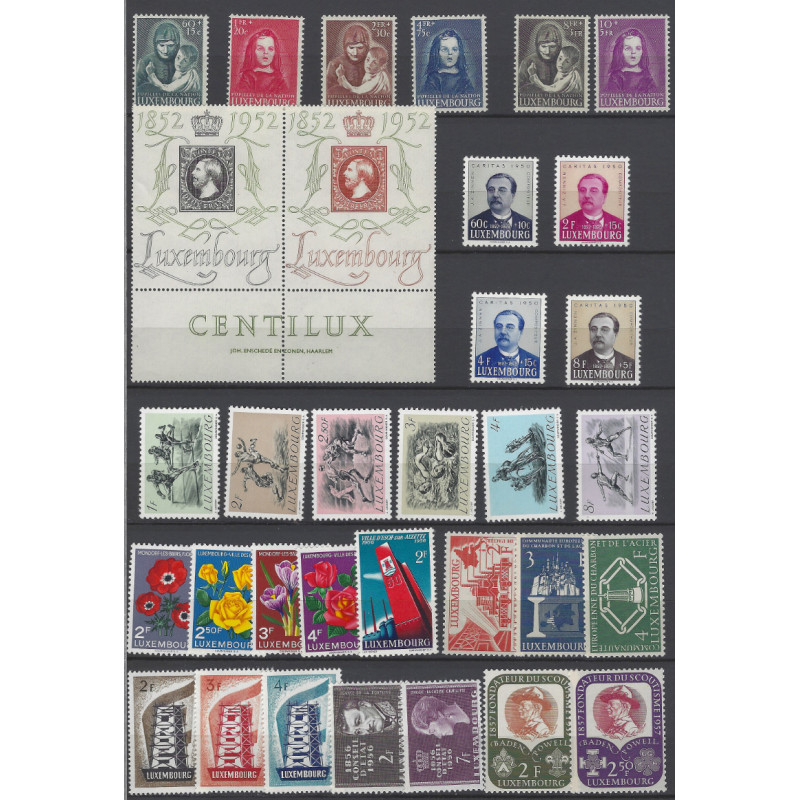 Luxembourg sélection de timbres entre 1950-1964 neufs**.