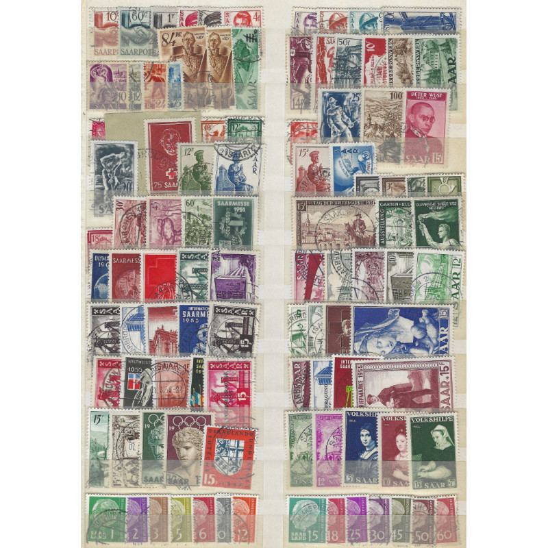 Sarre sélection de timbres entre 1947-1957 neufs** et oblitérés.