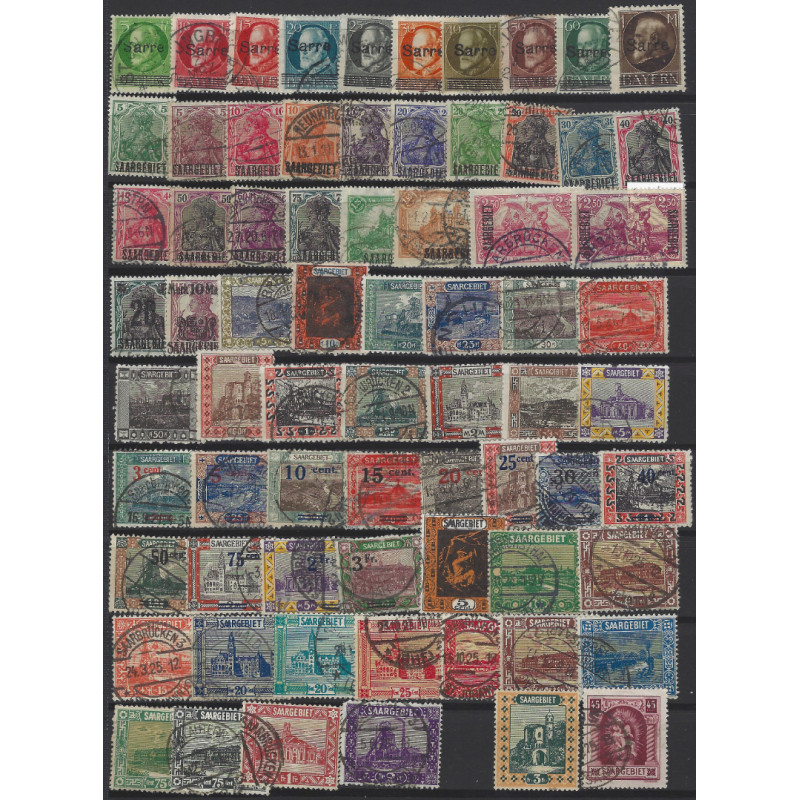 Sarre sélection de timbres entre 1920-1925 oblitérés.