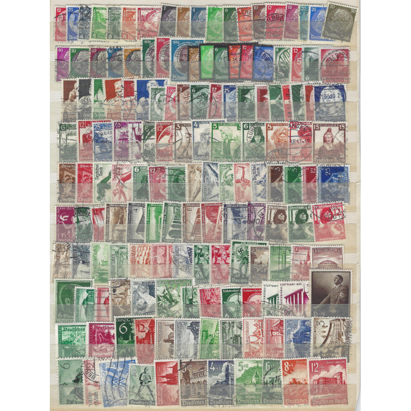 Allemagne Reich sélection de timbres 1933-1945 oblitérés.