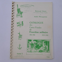 Catalogue des Cartes Postales de Franchise Militaire de France 1914-1945, Sinais.