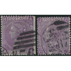 Grande Bretagne Victoria timbre N°34 planches 8-9 oblitéré.