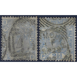 Grande Bretagne Victoria timbre N°57 planches 17/19 oblitéré.