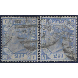 Grande Bretagne Victoria timbre N°62 planches 22-23 oblitéré.