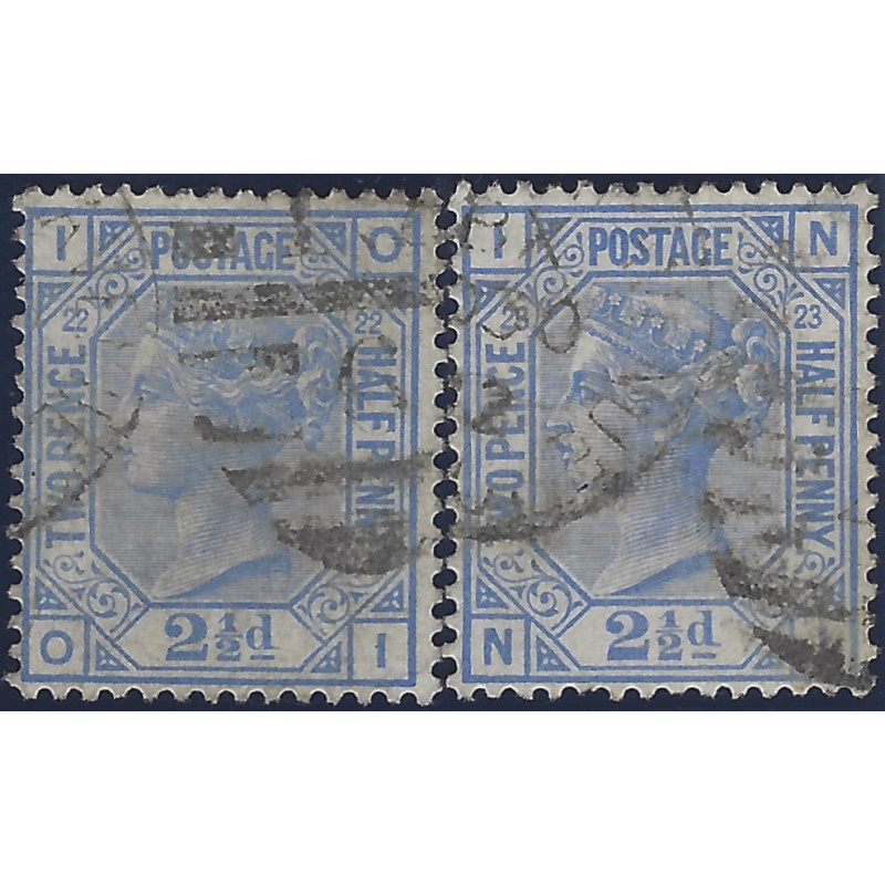 Grande Bretagne Victoria timbre N°62 planches 22-23 oblitéré.
