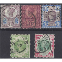 Grande Bretagne Victoria timbres N°99-104 oblitérés.