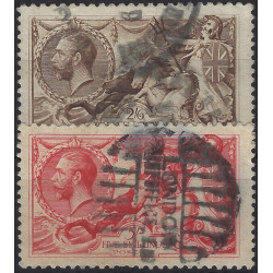Grande Bretagne Edouard VII timbres N°152-153 oblitérés.