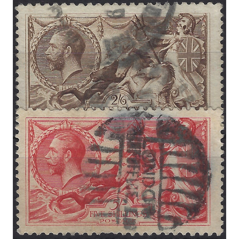 Grande Bretagne Edouard VII timbres N°152-153 oblitérés.