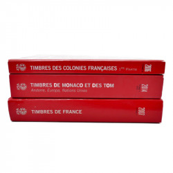 Catalogues Yvert et Tellier timbres de France Monaco et Colonies en 3 tomes.