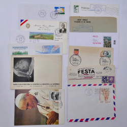 France lot de 150 oblitérations spéciales sur lettres, documents.