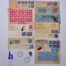 France lot de 150 oblitérations spéciales sur lettres, documents.