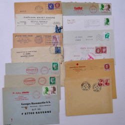 France lot de 150 oblitérations spéciales sur lettres, documents.