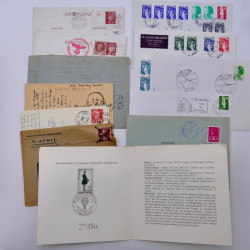 France lot de 150 oblitérations spéciales sur lettres, documents.